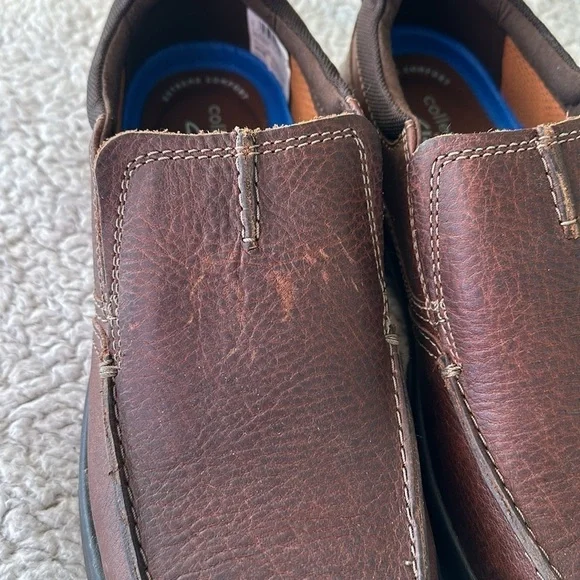 Clarks Collection Men's 9.5 Bradley Free Slip On Comfort Loafers Brown Leather - Picture 2 of 14